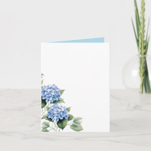 De Notas Nome dobrado Inserir Hydrangeas Azuis do Cartão
