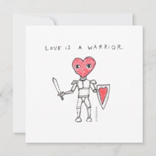 De Notas O amor é um guerreiro - cartão a qualquer hora