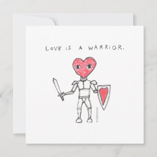 De Notas O amor é um guerreiro - cartão a qualquer hora