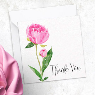 De Notas Peony Rosa Profundo Personalizado Obrigado Cartão 