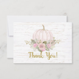 De Notas Pumpkin rosa obrigado Cartão Nota