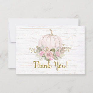 De Notas Pumpkin rosa obrigado Cartão Nota