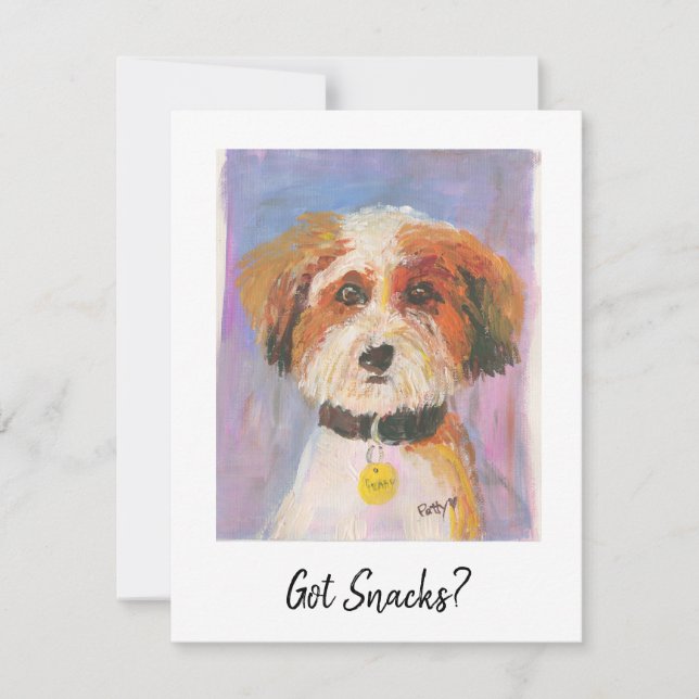 De Notas Tem Snacks? Cartão Canino (Frente)