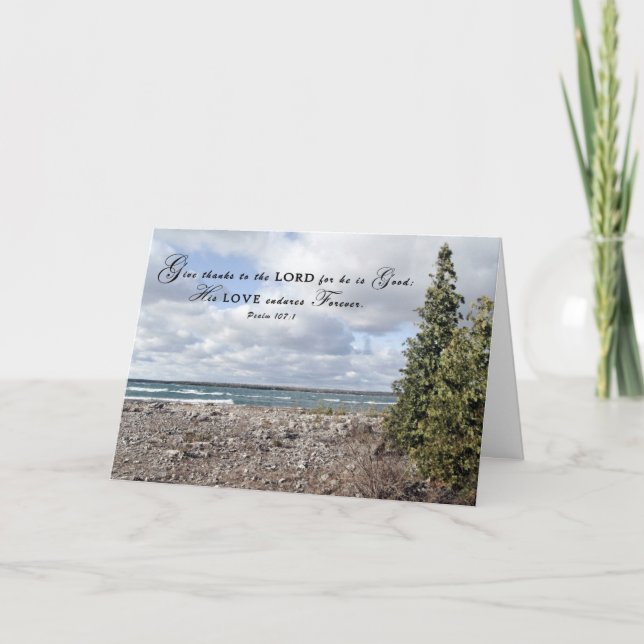 Dê Obrigados ao Senhor - Cartão de Parabéns (Frente)