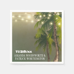 De Papel A praia ilumina guardanapo tropicais do casamento