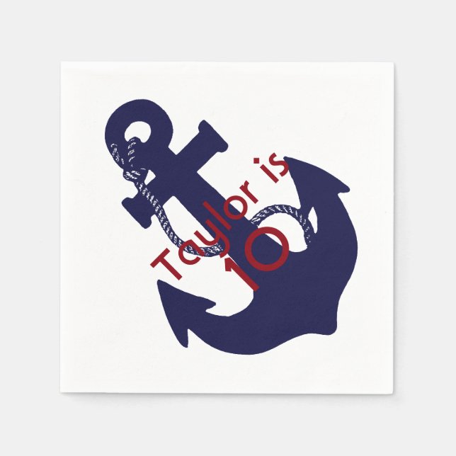 De Papel Anchor personalizado guardanapo (Frente)