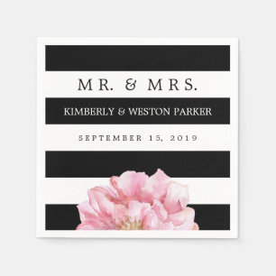 De Papel Chique floral guardanapo Wedding personalizados
