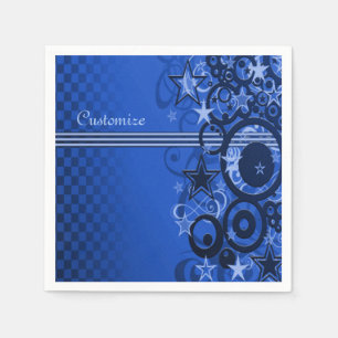 De Papel Círculos retros & guardanapo do azul das estrelas