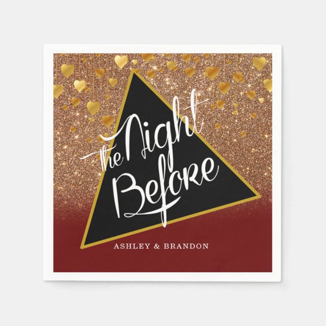 De Papel Elegante Guardanapo Brilhante Areia A Noite Antes (Frente)