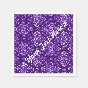De Papel Estrelas e guardanapo personalizados roxo dos