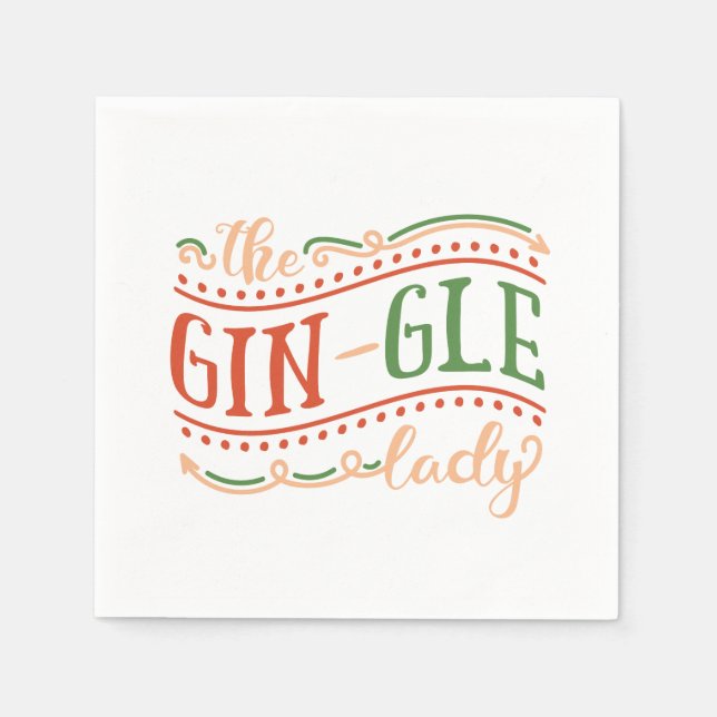 De Papel Feliz Natal da Gin-gle | Guardanapo (Frente)