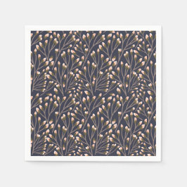 De Papel Guardanapo azul em padrão botânico estilo retrô