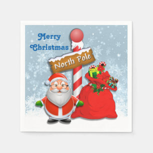 De Papel Guardanapo bonitos do papai noel do Pólo Norte