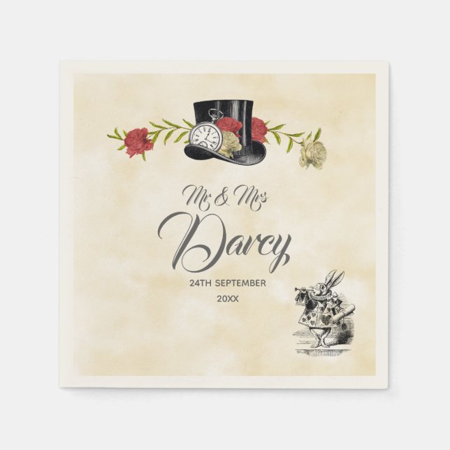 De Papel Guardanapo Descartável Alice no País das Maravilha (Frente)