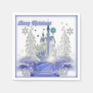 De Papel Guardanapo do castelo do gelo do Feliz Natal