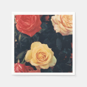 De Papel Guardanapo do cocktail com rosas
