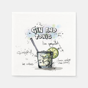De Papel Guardanapo do cocktail da receita da bebida da gim