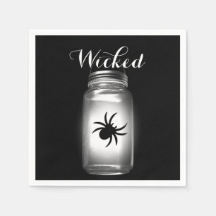 De Papel Guardanapo do Dia das Bruxas da aranha do frasco