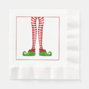 De Papel Guardanapo do Natal dos pés do duende