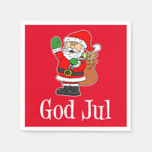 De Papel Guardanapo do Papai Noel Sueco do Natal Feliz