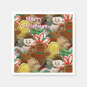 De Papel Guardanapo do teste padrão dos biscoitos do Natal