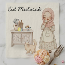 Guardanapo Eid Mubarak Crianças Muçulmanas