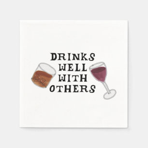 De Papel Guardanapo engraçados vinho e humor do álcool do