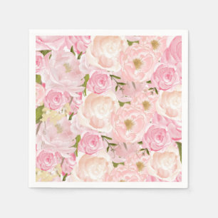 De Papel Guardanapo florais bonitos cor-de-rosa