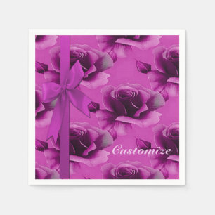 De Papel Guardanapo florais do teste padrão dos rosas