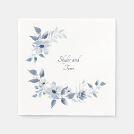 De Papel Guardanapo Floral Aquarela Azul Casamento