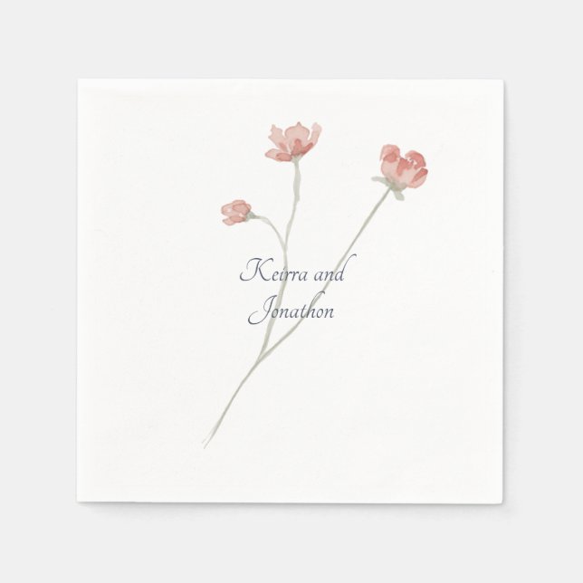 De Papel Guardanapo Floral Aquarela Wedding Sage (Frente)