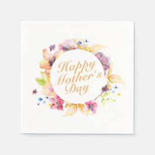 De Papel Guardanapo floral do quadro do dia das mães feliz