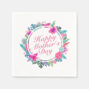 De Papel Guardanapo floral do quadro do dia das mães feliz