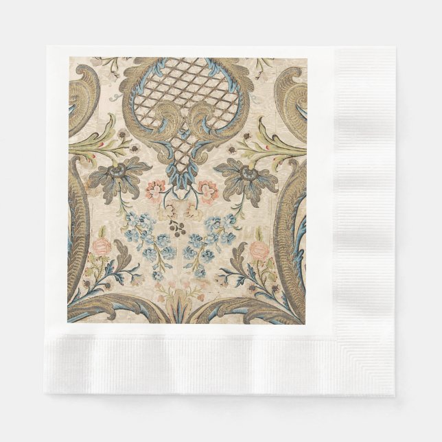 De Papel Guardanapo para Lanche com Estampa Floral e Moeda  (Frente)