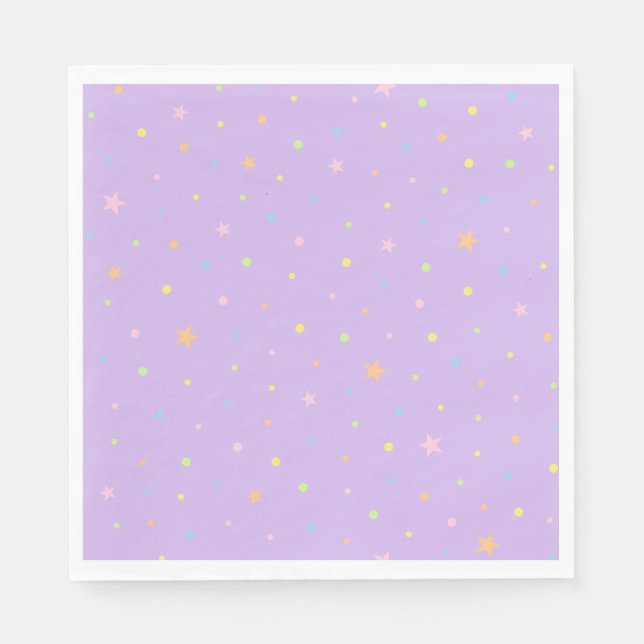 De Papel Guardanapo Pastel Confetes e Estrelas (Frente)
