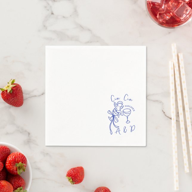De Papel Guardanapo Personalizado Cin Cin Querubim Cupido D (Insitu)