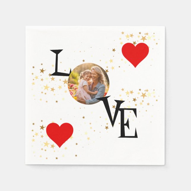 De Papel Guardanapo personalizado com Mamãe e minha foto (Frente)