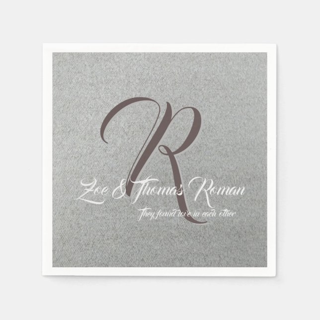 De Papel guardanapo personalizado da família monogramada (Frente)