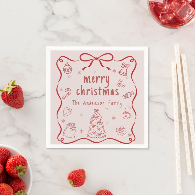 De Papel Guardanapo Personalizado Feliz Natal (Insitu)