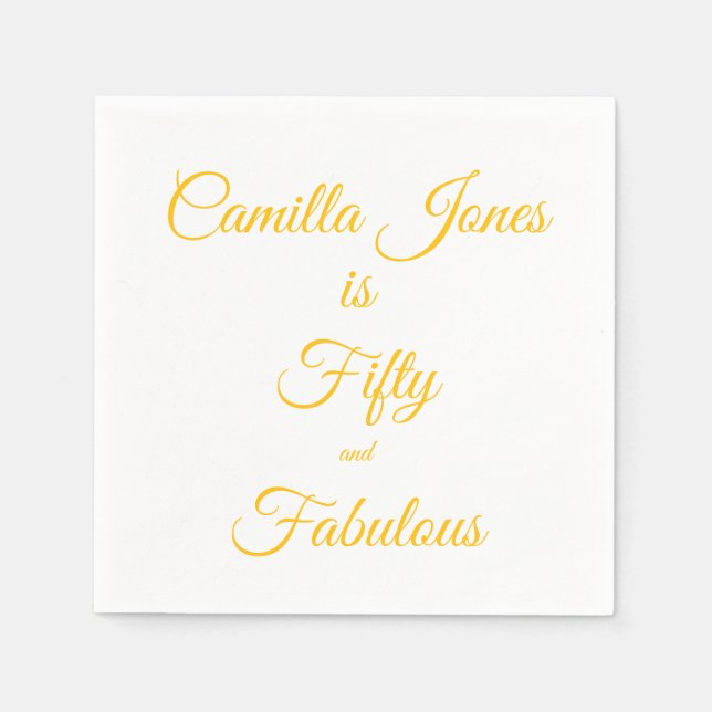 De Papel Guardanapo personalizado para 50º aniversário mode (Frente)