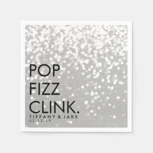 De Papel Guardanapo - prata Sparkling do Clink do Fizz do