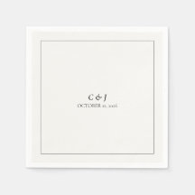 Guardanapo Preto e Branco Minimalista Moderno