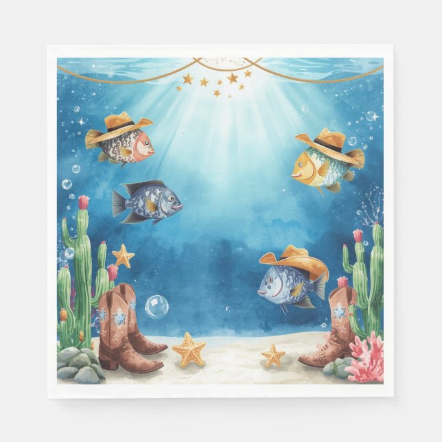 De Papel Guardanapo temático Fish Party Texas (Frente)
