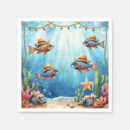 De Papel Guardanapo temático Fish Party Texas
