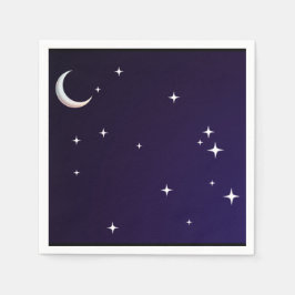 De Papel Guardanapo Temático Noturno com Gradiente Preto e 
