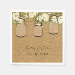 De Papel guardanapo wedding personalizado rosas do marfim