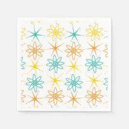 De Papel Nifty fifties - átomos e estrelas guardanapo