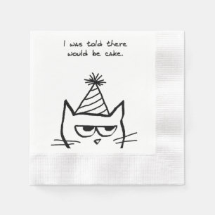 De Papel O gato deia aniversários - guardanapo engraçados