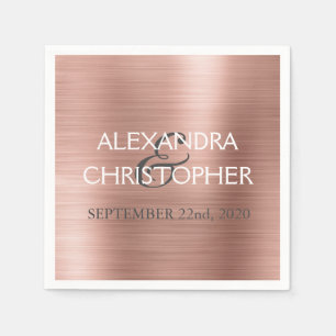 De Papel O ouro cor-de-rosa Wedding cora guardanapo