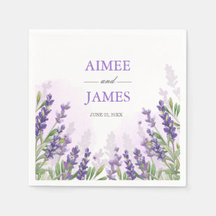 De Papel O roxo do guardanapo do casamento da lavanda